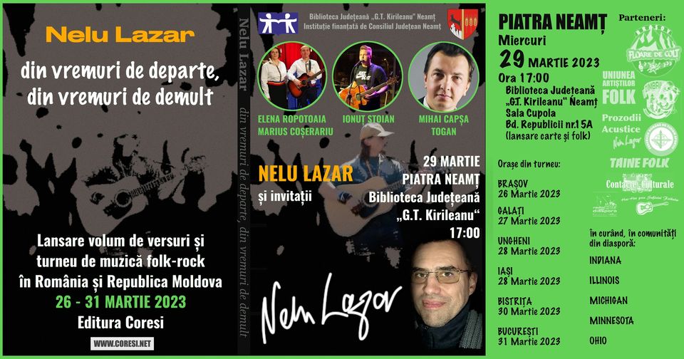 Piatra Neamț: Nelu Lazar - Lansare Carte & Turneu Folk-Roc
