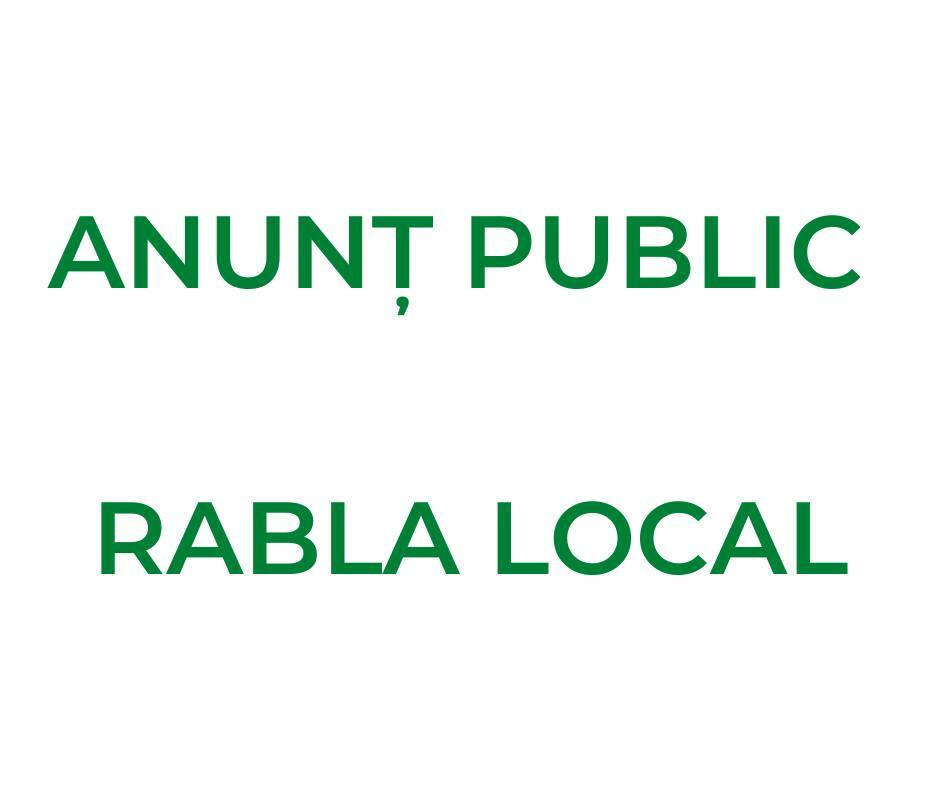 ANUNȚ PUBLIC - se amână lansarea programului RABLA LOCAL